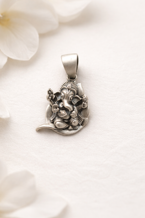 Lord Ganesha Silver Pendant 925 Oxidized for Men Women | Silveradda