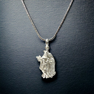 Lord Radha Krishna Silver Chain Pendant | 925 Silver Pendant And Chain | Silveradda