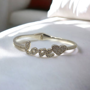 Love Silver Kada For Women's | 925 Silver Heart Kada | Silveradda