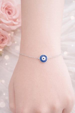 Lucky Charm Evil Eye Silver Bracelet | Silveradda