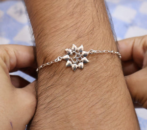 OM Silver Bracelet Rakhi | 925 Silver Bracelet By Silveradda