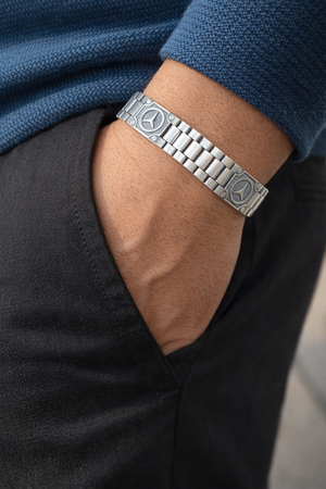 Mercedes Logo 925 Silver Bracelet for Men – Premium Luxury Design Silveradda