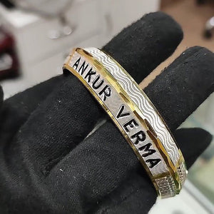 Pure Silver Kada For Men's | 925 Silver Name Kada | Silveradda