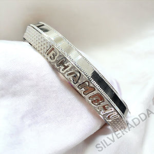 Pure Silver Name Kada For Men's | Customised Silver Kada | 925 Personalised Silver Name Kada | Silveradda