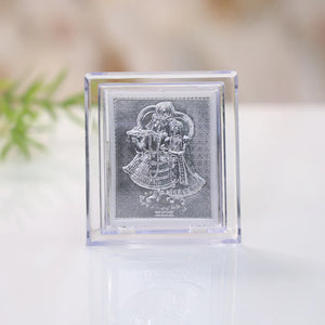 Radha Ji Krishna Ji Silver Frame With Eternal Prem Silveradda