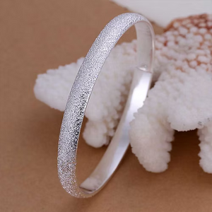 Rough Surface Solid Round Silver Kada 30 gm