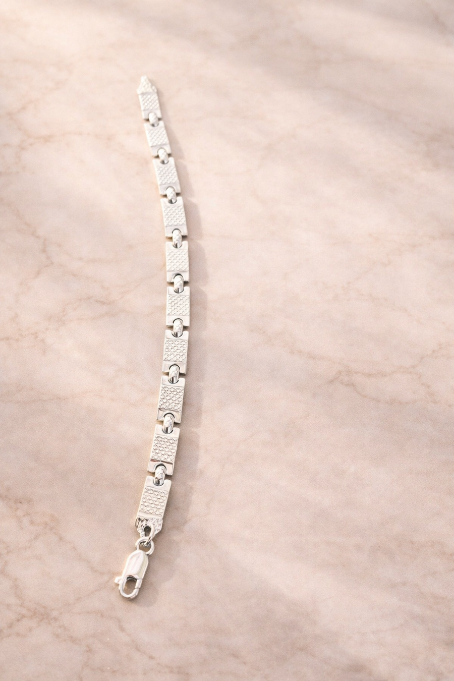 925 Royal Grid Silver Link Bracelet for Men & Women | Silveradda