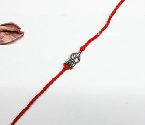 Shiv Trishul Design Silver Rakhi By Silveradda