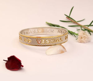 Personalised Silver Name Kada For Men | Sterling 925 Pure Silver Kada | Unisex Name Kada For Men/Women