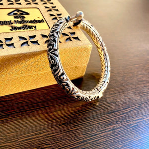 Silver Tattva Intricate Chitai Timeless Kada For Womens | 925 Girlish Silver Chitai Kada Silveradda