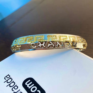 Silver Name Kada For Mens | Customised Versace Silver Name Kada Silveradda