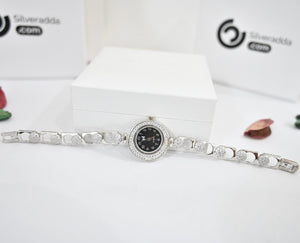 Silver White Diamond Watch for Women | 925 Silver Watch – Silveradda