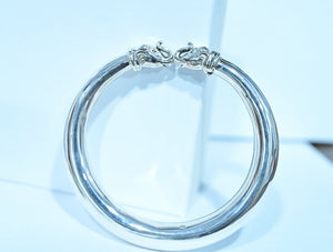 Solid Pure Silver Kada For Men | 925 Silver Elephant Design Men's Kada Silveradda