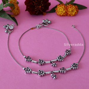Star Design 925 Pure Silver Anklet Pair For Women Silveradda
