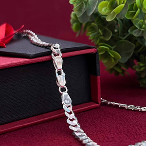 Silver Heavy Curb Chain For Men & Boys silveradda