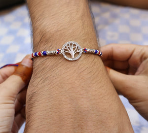 Tree Design Silver Rakhi | Pure Silver Rakhi | Silveradda