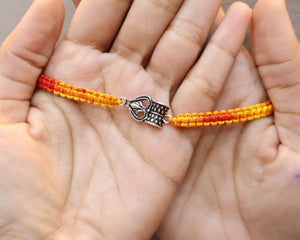 Trishul Damru Silver Rakhi | Pure Silver Rakhi | Silveradda