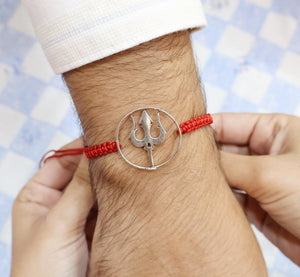 Trishul Silver Rakhi | Pure Silver Rakhi | Silveradda