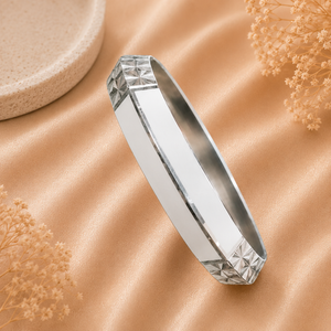 V12 Pattern Silver Kada for Men | Pure 50 gm Kada – Silveradda