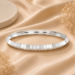 V-shape Tiles cutting design Fancy Trending Silver Kada for men 35 gm