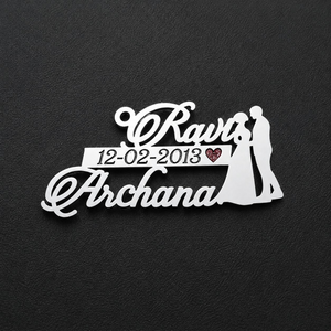 Wedding Couple Gifiting Keychain, Cutomized Name Keychain silveradda