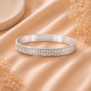 ZigZag Heavy Solid Pure Silver Kada for Men 50 gm silveradda