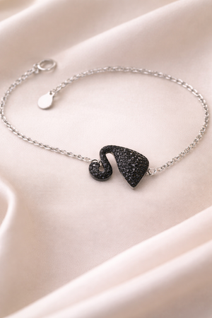 Black Swan Charm 925 Sterling Silver Bracelet for Women | Elegant Adjustable Bracelet – Silveradda