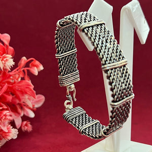 Men's Silver Bracelet | Heavy Width 925 Antique Bracelet Silveradda