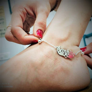 Customised 925 Silver Name Anklet For Women and Girls | Silveradda