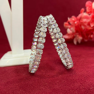 Diamond Women's Silver Bangles | 925 Silver Diamond Bangles | Silveradda