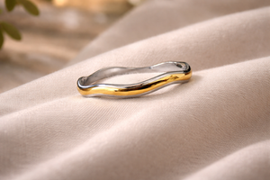Dual Tone Wave Design Silver Kada for Women | Silveradda