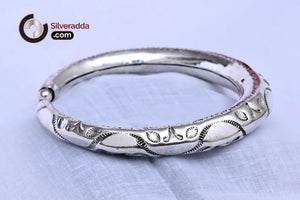925 Sterling Silver Handmade Bangle Bracelet Kada | Vintage Antique Unisex Jewelry – Silveradda