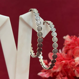 Girlish Silver Bangles | 925 Silver Round Rava Design Silveradda