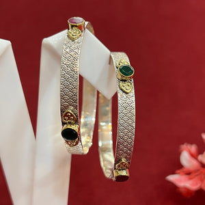 Girlish Silver Bangles | 925 Silver Multicolour Stone Design Silveradda