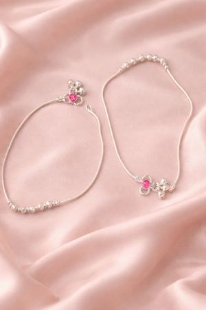 Classic Silver Ball Beaded Anklet for Women | Silveradda