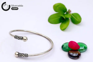 925 Silver Adjustable Cuff Bracelet or Bangle For Girls, Flexible Kada Bracelet for Girls, Bangle Bracelet for Women Silveradda