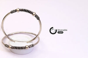 925 Silver Adjustable Bracelet or Bangle For Girls, Flexible Kada Bracelet for Girls Silveradda