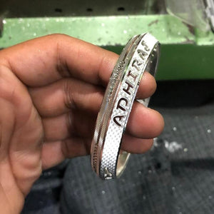 Customised Silver Name Kada for Men & Women | Personalized Hallmarked Kada – Silverdda