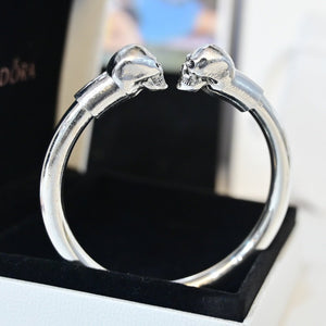 Silver Skull Kada For Mens | 925 Solid Mens Silver Kada Silveradda