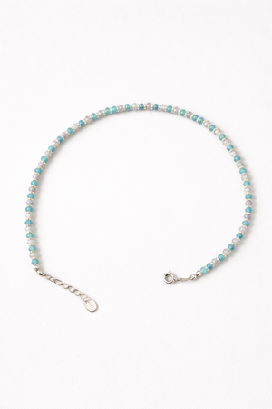 Minimal Turquoise Bead Silver Anklet Lightweight Daily Wear Payal Silveradda