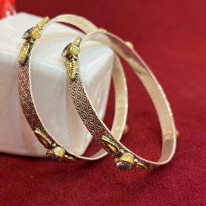 Girlish Bangle | Multicolour White Stone Design Bangle Silveradda