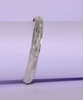 line v-shaped silver kada for mens