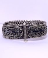 Black polished broad kada silveradda