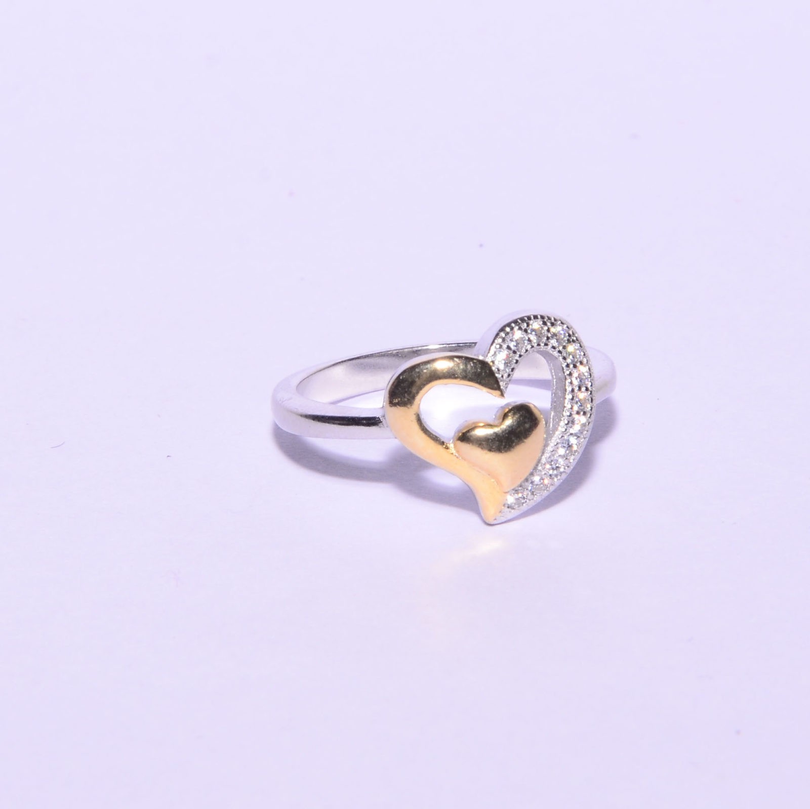 Buy quality 22k gold layering heart shape ring in Ahmedabad