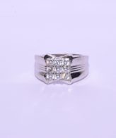 Silver Men's Ring With Diamond
