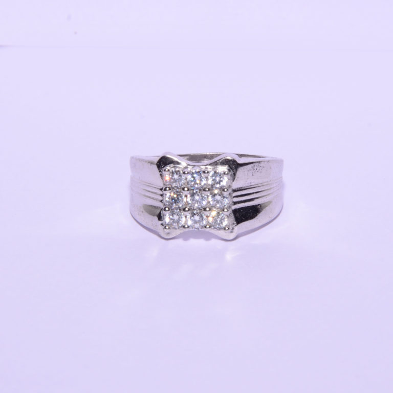 Silver Men's Ring With Diamond