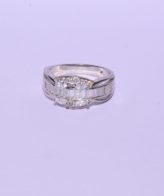 Silver White diamond stylish ring for men