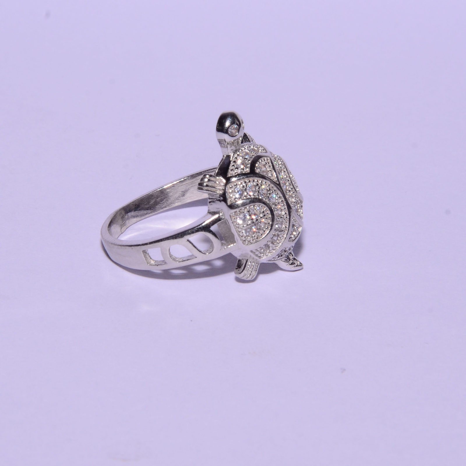 22K Gold 'Tortoise' Ring with Cz For Women - 235-GR6278 in 3.350 Grams