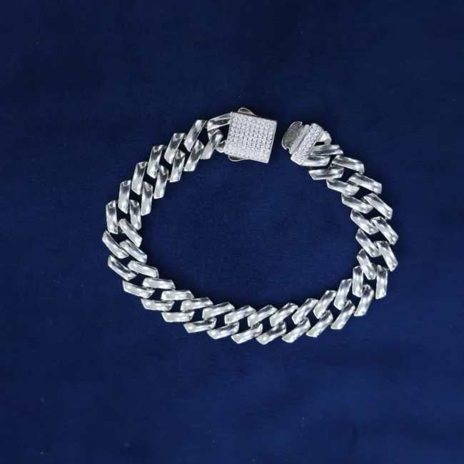 925 Silver Cuban Link Chain Bracelet for Men – Heavy Design – 30.6g – Silveradda