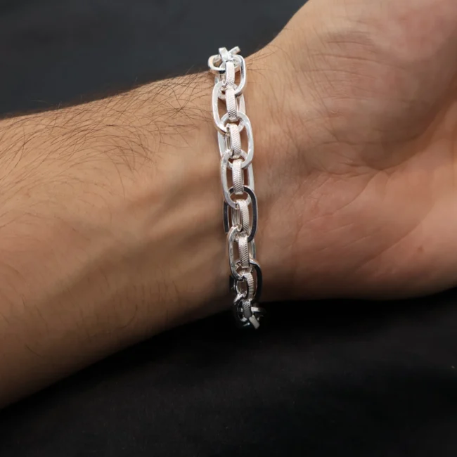 925 Silver Link Chain Bracelet for Men | Elegant Daily Wear Bracelet by Silveradda